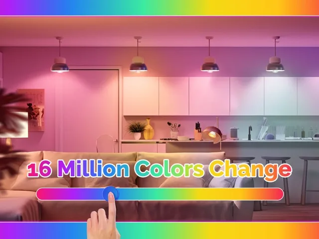 RGB smart bulb showing full colour spectrum
