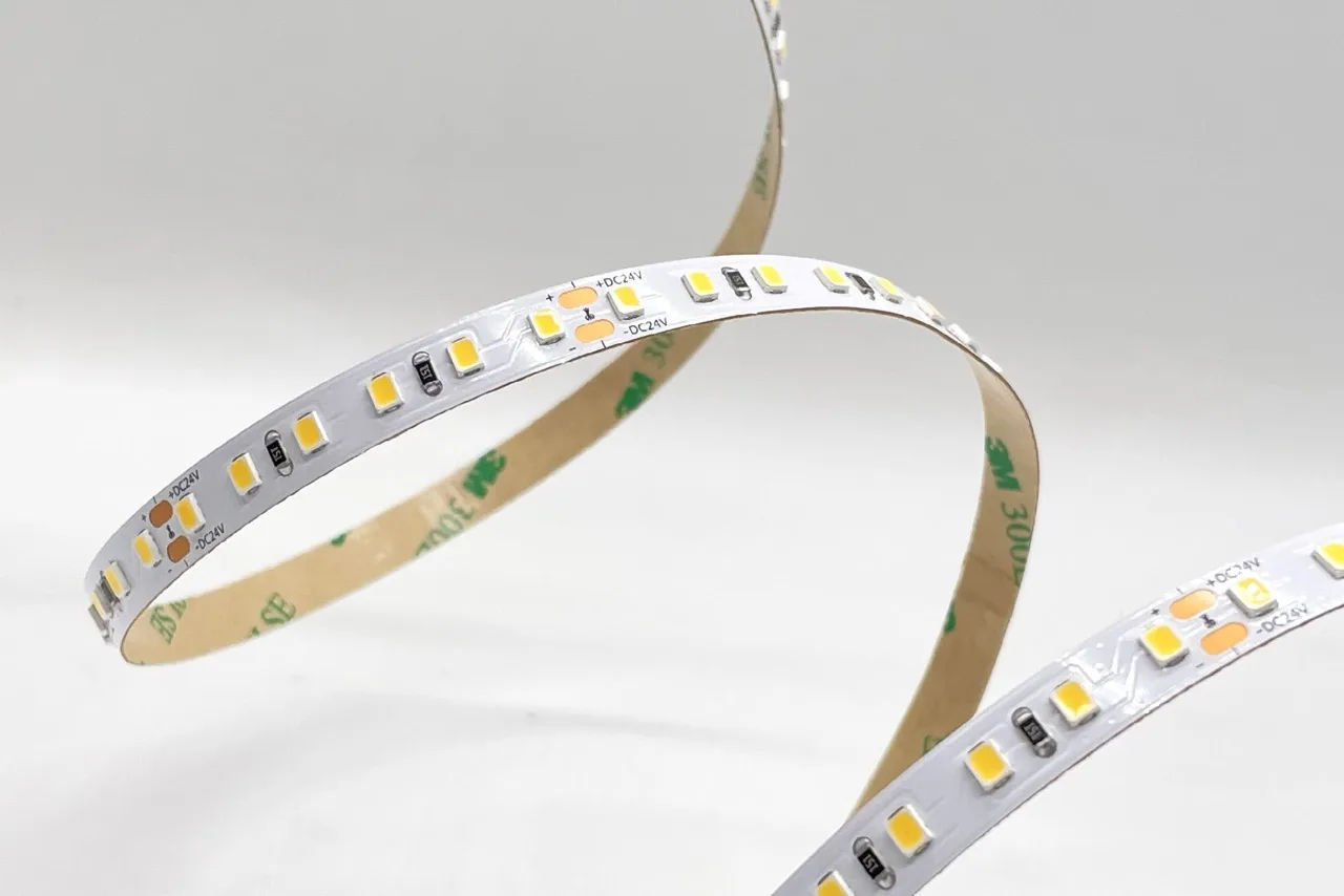 24V LED strip with SMD chips — close-up spiral